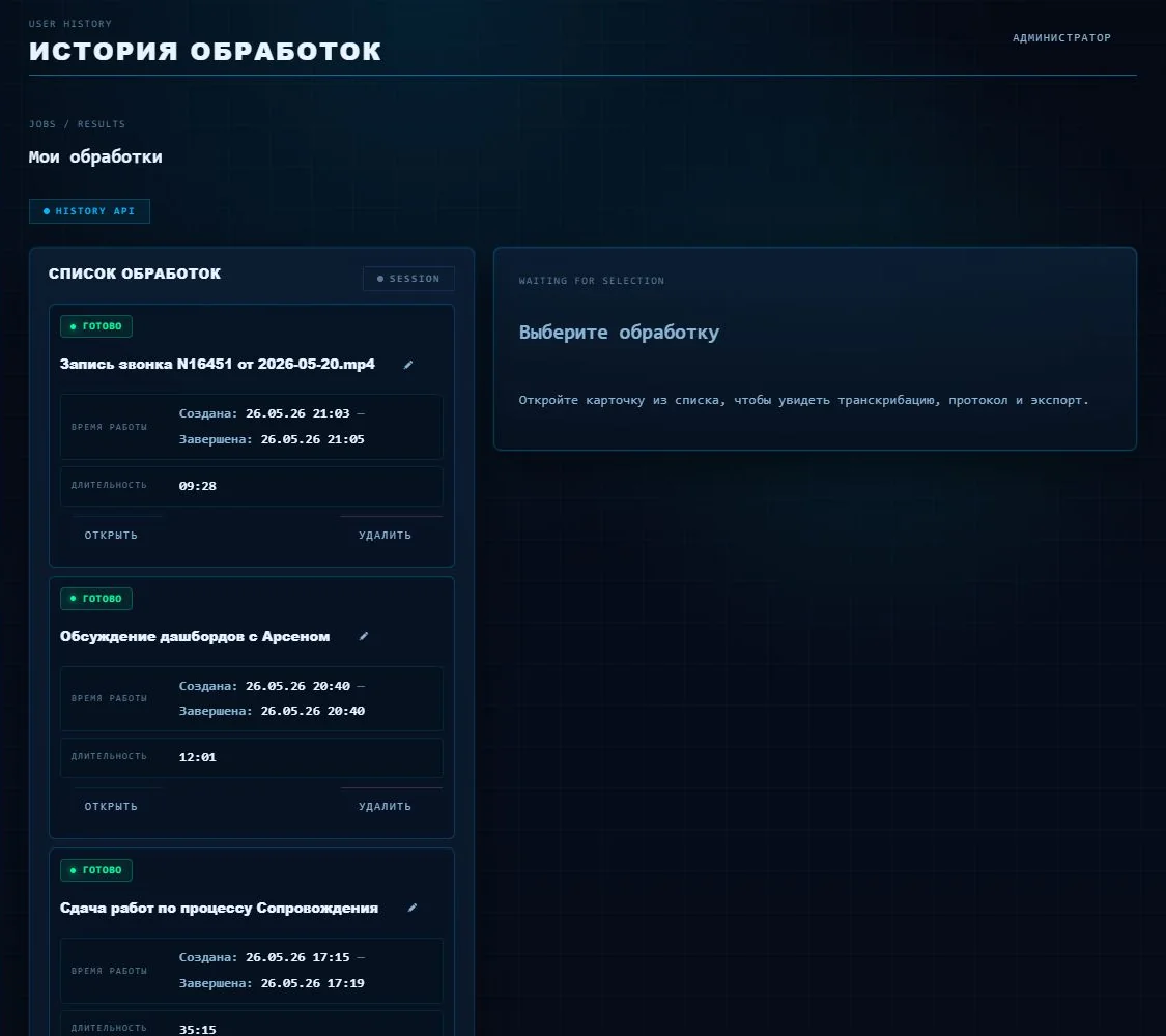 Интерфейс SpeechKit: история обработок